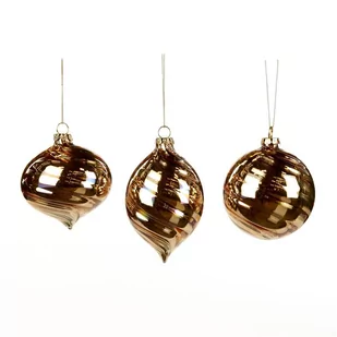 Goodwill/ Zestaw 3 szklanych bombek choinkowych złotych - Bombki - miniaturka - grafika 1