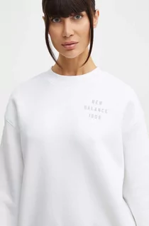 Bluzy damskie - New Balance bluza damska kolor biały z nadrukiem WT41517WT - grafika 1