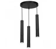 Lampy sufitowe - Żyrandol na lince IMPLODE 3xGU10/8W/230V czarny okrągły - miniaturka - grafika 1