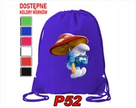 Torby szkolne - WOREK SZKOLNY NA WF BUTY SPORTOWY DLA DZIECKA SMERFY 5 WZORÓW + IMIĘ - miniaturka - grafika 1