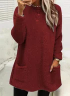 Bluzy damskie - Bluza miś długa z kieszeniami - Attirra - miniaturka - grafika 1