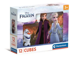 Clementoni, Klocki Sześcienne, Frozen, 12 el. - Układanki dla dzieci - miniaturka - grafika 1