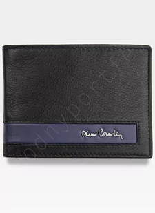 Pierre Cardin, Portfel skórzany męski, Calm Ocean, Tilak26 8806, czarny/niebieski, ochrona RFID - Portfele - miniaturka - grafika 1