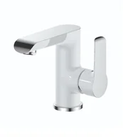 Baterie umywalkowe - Aqualine Washbasin faucet BIANCA, side handle, white - miniaturka - grafika 1