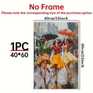 Inne - TEMU Żywa Sztuka na Płótnie Trzech Tańczących w Deszczu Kobiet - Kolorowy Obraz Olejny na Ścianę do Salonu, Sypialni, Biura, Kawiarni, Baru Idealny - miniaturka - grafika 1