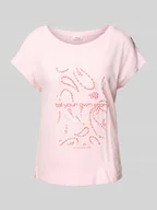 Koszulki i topy damskie - T-shirt z mieszanki bawełny i wiskozy z nadrukiem w artystycznym stylu - miniaturka - grafika 1