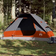Namioty i tipi dla dzieci - The Living Store Namiot rodzinny - 6-os. - szaro-pomarańczowy - wodoszczelny - Namiot - miniaturka - grafika 1
