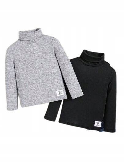 SHEIN 2PAK SZARA BLUZKA DZIECIĘCA GŁADKA Z DŁUGIM RĘKAWEM 98-104 1JC
