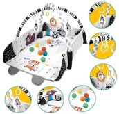 Maty edukacyjne - Duża Edukacyjna Rozkładana Mata Alpaka dla Niemowląt 4w1 +20 kolorowe kulki - miniaturka - grafika 1