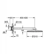 Deszczownice - Grohe Rainshower SmartActive 310 Deszczownica 31 cm z ramieniem brushed hard graphite 26475AL0 - odbiór osobisty: Kraków, Świebodzin - miniaturka - grafika 1