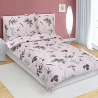 Pościel - Bellatex Pościel bawełniana Łąka szary, różowy, 140 x 220 cm, 70 x 90 cm, 140 x 220 cm, 70 x 90 cm - miniaturka - grafika 1