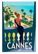 Podkładki pod mysz - PODKŁADKA POD MYSZ Z Nadrukiem 22x18cm Cannes Francja Vintage Tekst Prezent - miniaturka - grafika 1