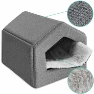 Budy dla psów - Legowisko Buda Dla Psa Kota Domek Xl Len + Futro - miniaturka - grafika 1