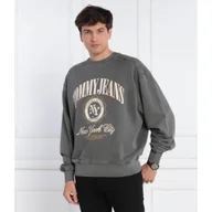 Bluzy męskie - Tommy Jeans Bluza TJM BOXY LUXE VARSITY CREW | Regular Fit - miniaturka - grafika 1