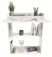 Biurka - Biurko ścienne składane białe szafka półka regał - miniaturka - grafika 1