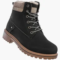 Botki damskie - Botki Damskie Ekoskóra Trapery Ocieplane Buty Na Zimę Czarne Potocki 25-97301BK Czarny 38 - miniaturka - grafika 1