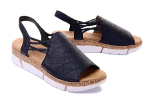 RIEKER V2368-14 blue, sandały damskie - Rieker - Klapki i japonki damskie - miniaturka - grafika 1