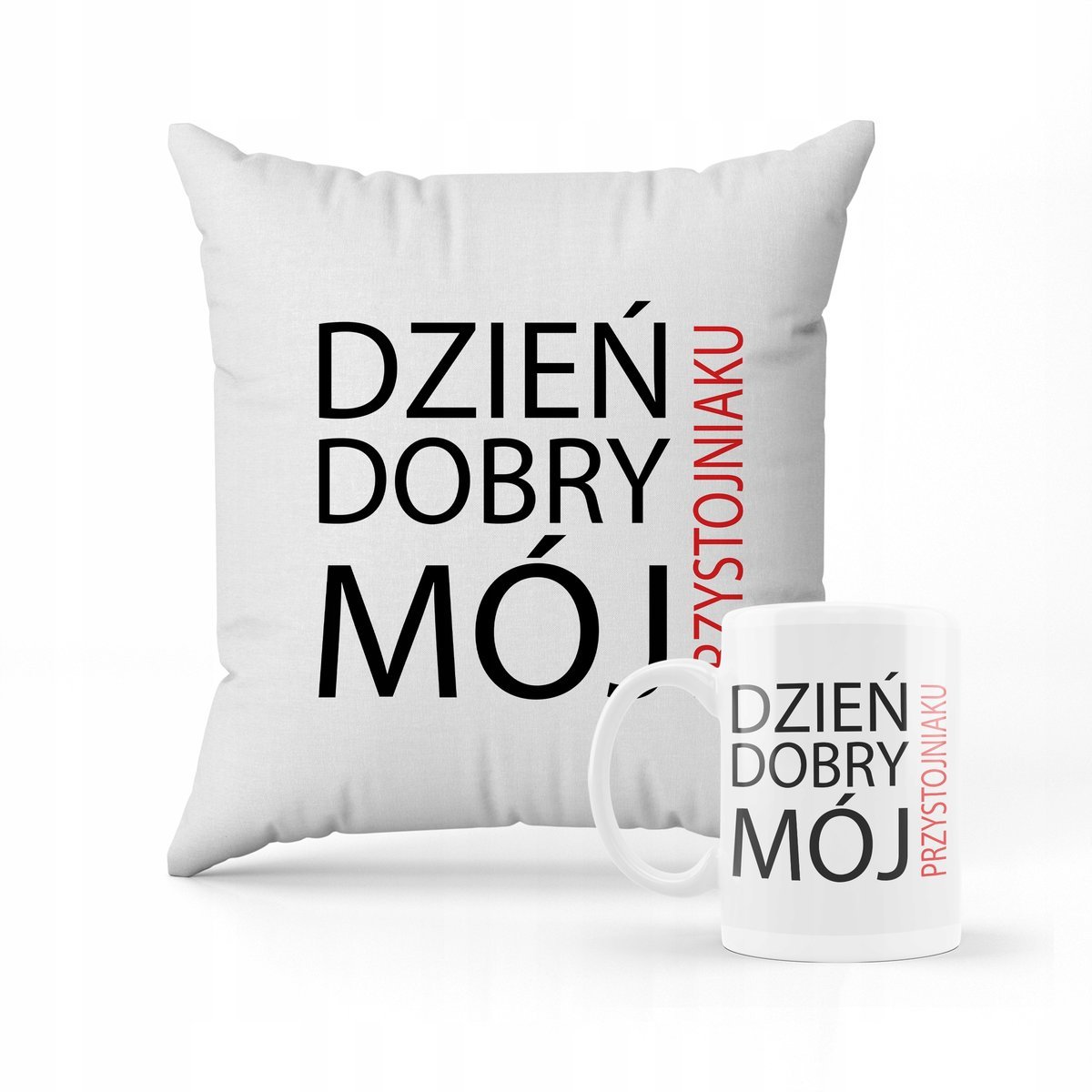 ZESTAW PODUSZKA + KUBEK PREZENT NA WALENTYNKI DZIEŃ DOBRY KOCHAM CIĘ #20