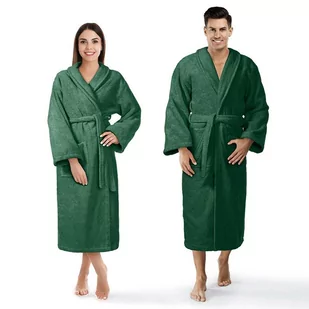 Szlafrok Frotte Prestiż Xs Zielony Butelkowy Bawełniany Hotelowy 450G/M2 - Szlafroki damskie - miniaturka - grafika 1