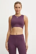 Koszulki sportowe damskie - Reebok top treningowy Contour Crop kolor bordowy 100206429 - miniaturka - grafika 1