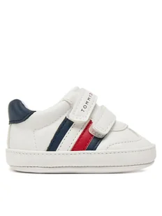 Tommy Hilfiger Sneakersy Stripe Low Cut Velcro T0B9-33831-1433 Biały - Buty dla dziewczynek - miniaturka - grafika 1