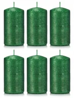 Świece - Świece ozdobne zielone walec kokon 10/6 zestaw 6 - miniaturka - grafika 1