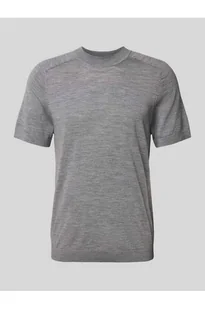 T-shirt o kroju regular fit z czystej wełny - Selected Homme - Koszulki męskie - miniaturka - grafika 1