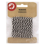 Akcesoria do pakowania - Auchan - Sznurek bawełniany do wiązania prezentów: biało-czarny - miniaturka - grafika 1