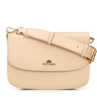 Torebki damskie - Mała listonoszka ze skóry naturalnej beżowa - miniaturka - grafika 1
