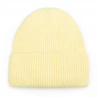 Czapki damskie - STYLOWA DAMSKA CZAPKA WEŁNIANA WEŁNA ZIMOWA NA ZIMĘ 60% Angora ŻÓŁTA - miniaturka - grafika 1