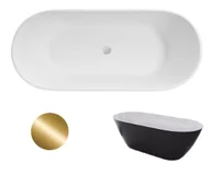 Wanny - Wanna Wolnostojąca Besco Moya Black&White 170 + klik-klak złoty czyszczony od góry - miniaturka - grafika 1