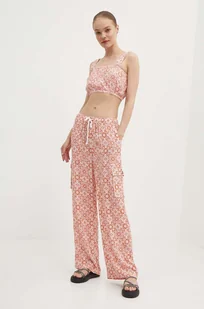 Roxy spodnie PRECIOUS damskie kolor pomarańczowy proste high waist ERJNP03562 - Spodnie damskie - miniaturka - grafika 1