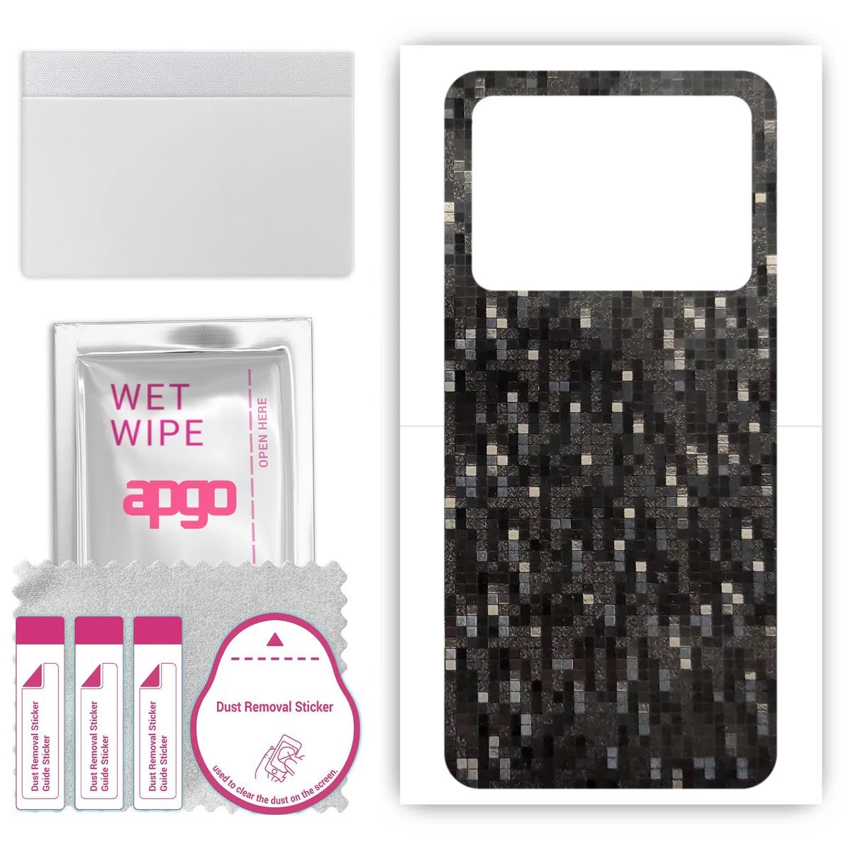 Folia naklejka skórka strukturalna na TYŁ do Xiaomi Redmi K70 Extreme Edition - Carbon Pixel Czarny - apgo SKINS