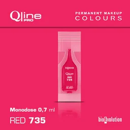 Jednorazowy pigment do makijażu permanentnego ust Bioevolution Red 735 Qline Pro 0,7ml monodose - Pozostałe akcesoria kosmetyczne - miniaturka - grafika 1