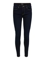 Spodnie damskie - VERO MODA Damskie spodnie jeansowe, niebieski (Dark Blue Denim), XL - miniaturka - grafika 1