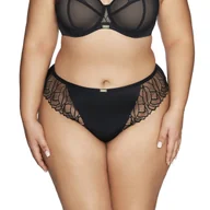 Bielizna nocna - Figi damskie z haftem i tiulem AV 2116 czarne  2XL - miniaturka - grafika 1