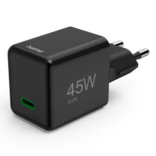 Ładowarka do telefonu Hama GAN PD/QC Supermini 45W PD/QC, czarna - Ładowarki do telefonów - miniaturka - grafika 1