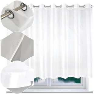 Firana gotowa na przelotkach 170x300 woal kółka firany gotowe z lamowka - Firany - miniaturka - grafika 1