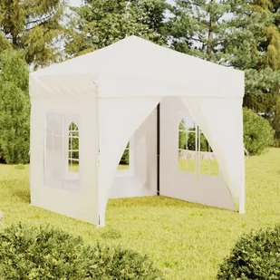 Składany namiot imprezowy ze ściankami, kremowy, 2x2 m - Pawilony ogrodowe - miniaturka - grafika 2