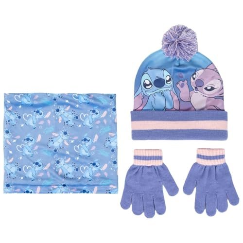 3-częściowy zestaw Snood Stitch (czapka, ocieplacz na szyję i rękawice) 2/8 lat.