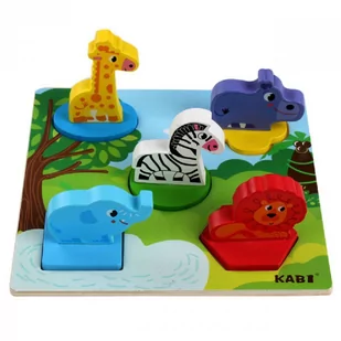 Edukacyjne drewniane puzzle safari klocki 0057 - Klocki - miniaturka - grafika 3