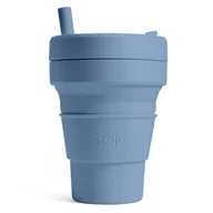 Kubki termiczne - KUBEK Stojo STEEL 470ml składany słomka - miniaturka - grafika 1