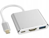 Pozostałe akcesoria do telefonów - ADAPTER USB C HDMI+USB 3.0+PD 4K HUB MacBook 3w1 - miniaturka - grafika 1