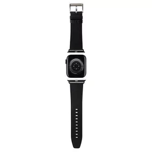 Pasek do APPLE WATCH 4 / 5 / 6 / 7 / 8 / SE / ULTRA (42 / 44 / 45 / 49 MM) Karl Lagerfeld Strap Saffiano Monogram (KLAWLSAKLHPK) czarne - Akcesoria do smartwatchy - miniaturka - grafika 2