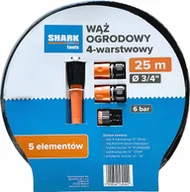 Inne akcesoria do nawadniania - Zestaw wąż ogrodowy 4-warstwowy 3/4'' 25m z akcesoriami Shark Tools - miniaturka - grafika 1