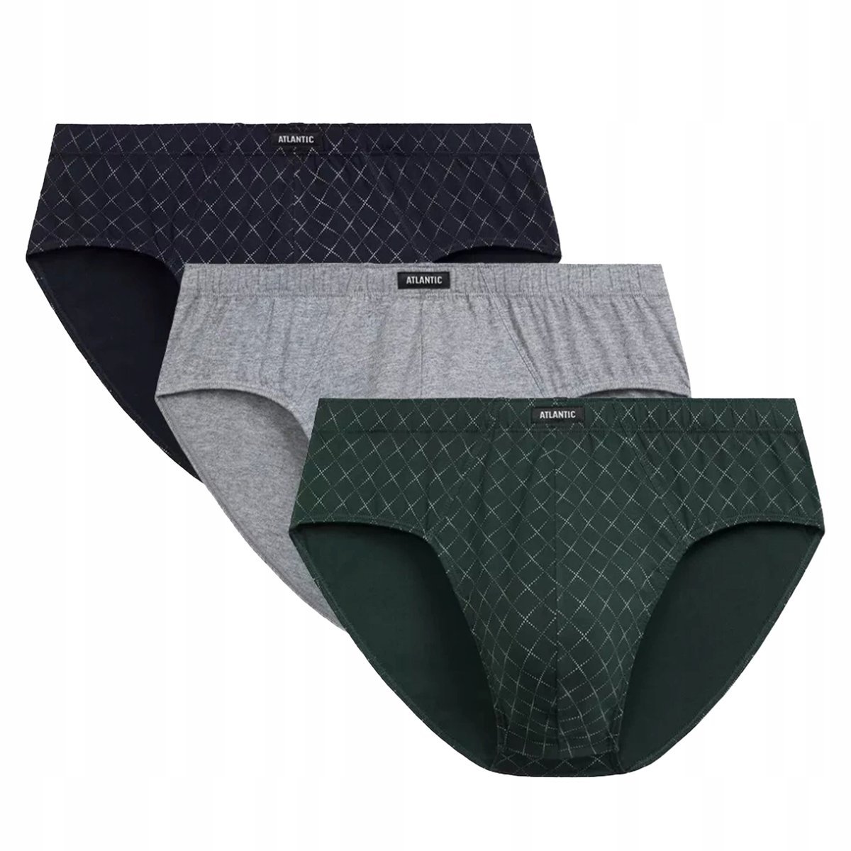 MAJTKI MĘSKIE slipy klasyczne bawełniane 3MP-205 wygodne Atlantic *XL