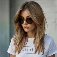 Pozostałe akcesoria fryzjerskie - TEMU Peruka Damska Odporna na Wysoką Temperaturę - Ciemnobrązowy do Blond Ombre z Grzywkami, Włosy Syntetyczne na Codzień i Imprezowe Stylizacje, - miniaturka - grafika 1