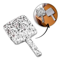 Lusterka do makijażu - Lusterko kosmetyczne z rączką, jednostronne XL wysokość 23cm srebrne L24S - miniaturka - grafika 1