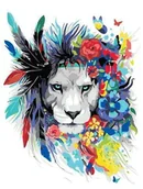Malowanie po numerach - Lew Indianin - Malowanie Po Numerach 40 X 30 - miniaturka - grafika 1