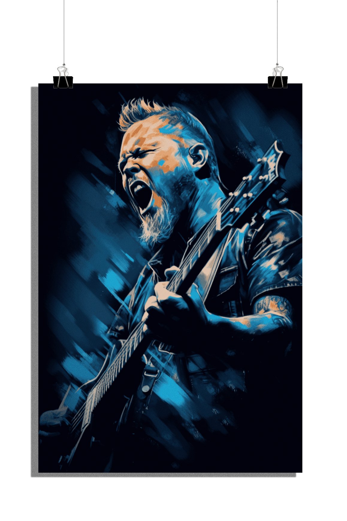 Plakat muzyczny - Plakat James Hetfield - Plakat Metallica - Plakat ze zdjęciem koncertowym - 51x71cm - Idealny do oprawienia w ramkę